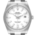 Rolex Datejust 41 Steel White Gold White Dial Mens Watch 126334 Box Card