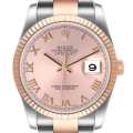 Rolex Datejust Steel Rose Gold Rose Roman Dial Mens Watch 116231