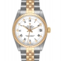 Rolex Datejust Midsize 31mm Steel Yellow Gold White Dial Ladies Watch 68273