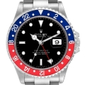 Rolex GMT Master II Blue Red Pepsi Bezel 'Box' Dial Steel Mens Watch 16710 Box Card