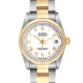 Rolex Datejust Midsize White Roman Dial Steel Yellow Gold Ladies Watch 68273