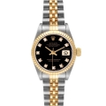 Rolex Datejust 26mm Steel Yellow Gold Black Diamond Dial Ladies Watch 69173 Rolex Datejust 26mm Steel Yellow Gold Black Diamond Dial Ladies Watch 69173