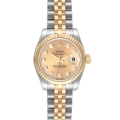 Rolex Datejust 26mm Steel Yellow Gold Diamond Dial Ladies Watch 179173