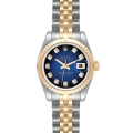 Rolex Datejust Steel Yellow Gold Diamond Dial Ladies Watch 179173 Box Papers