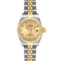 Rolex Datejust Steel Yellow Gold Champagne Roman Dial Ladies Watch 79173