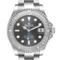 Rolex Yachtmaster 37 Midsize Steel Platinum Mens Watch 268622 Unworn