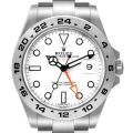Rolex Explorer II 42 White Polar Dial Orange Hand Steel Mens Watch 216570 Box Card