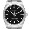 Rolex Oyster Perpetual Black Dial Steel Mens Watch 126000 Unworn
