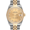 Rolex Datejust Midsize Steel Yellow Gold Diamond Dial Ladies Watch 68273