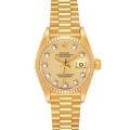 Rolex President Datejust Yellow Gold Diamond Dial Ladies Watch 69178