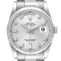 Rolex President Day-Date White Gold Diamond Dial Mens Watch 118239 Box Papers