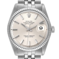 Rolex Datejust Steel White Gold Silver Dial Vintage Mens Watch 1601