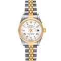 Rolex Datejust 26mm Steel Yellow Gold White Dial Ladies Watch 69173