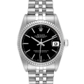 Rolex Datejust Midsize Steel White Gold Black Dial Ladies Watch 78274