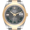 Rolex Datejust 41 Steel Yellow Gold Wimbledon Dial Mens Watch 126303 Box Card