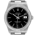 Rolex Datejust Turnograph Steel White Gold Black Dial Mens Watch 16264 Rolex Datejust Turnograph Steel White Gold Black Dial Mens Watch 16264