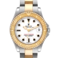 Rolex Yachtmaster 35 Midsize Steel Yellow Gold White Dial Mens Watch 68623