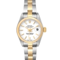 Rolex Datejust Steel Yellow Gold White Dial Ladies Watch 79163 Box Papers