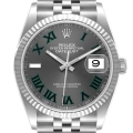 Rolex Datejust Steel White Gold Wimbledon Dial Mens Watch 126234 Unworn
