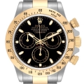 Rolex Daytona Steel Yellow Gold Black Dial Mens Watch 116523 Box Card