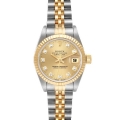Rolex Datejust Steel Yellow Gold Diamond Dial Ladies Watch 69173 Box Papers