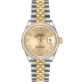Rolex Datejust Steel Yellow Gold Diamond Bezel Ladies Watch 279383 Box Card