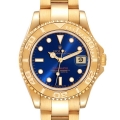Rolex Yachtmaster Midsize 18K Yellow Gold Blue Dial Unisex Watch 68628