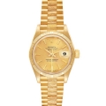 Rolex President Datejust 18K Yellow Gold Bark Finish Ladies Watch 69278