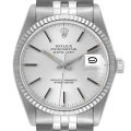 Rolex Datejust Steel White Gold Silver Dial Vintage Mens Watch 16014