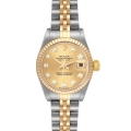 Rolex Datejust Steel Yellow Gold Diamond Dial Ladies Watch 79173 Box Papers