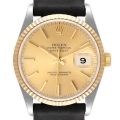 Rolex Datejust Steel 18K Yellow Gold Champagne Dial Mens Watch 16233