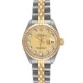 Rolex Datejust Steel Yellow Gold Champagne Diamond Dial Ladies Watch 6917