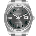 Rolex Datejust 41 Steel White Gold Wimbledon Dial Mens Watch 126334 Unworn