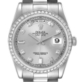 Rolex President Day-Date Platinum Diamond Mens Watch 118346