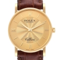 Rolex Cellini Classic Yellow Gold Decorated Champagne Dial Mens Watch 5115