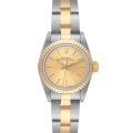 Rolex Oyster Perpetual Steel Yellow Gold Ladies Watch 67193 Box Papers