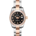 Rolex Datejust Steel Rose Gold Black Concentric Dial Ladies Watch 179161