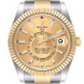 Rolex Sky Dweller Steel Yellow Gold Champagne Dial Mens Watch 326933 Unworn