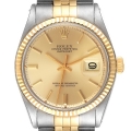 Rolex Datejust Steel Yellow Gold Champagne Dial Vintage Mens Watch 1601