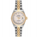 Rolex Datejust Steel Yellow Gold Pyramid Dial Ladies Watch 79173 Box Papers