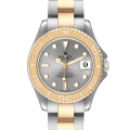 Rolex Yachtmaster 35 Midsize Steel Yellow Gold Grey Dial Mens Watch 168623