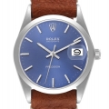 Rolex OysterDate Precision Blue Dial Steel Vintage Mens Watch 6694