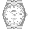Rolex Oysterquartz Datejust Steel White Gold Fluted Bezel Watch 17014 Box Papers