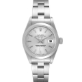 Rolex Date Silver Dial Oyster Bracelet Steel Ladies Watch 79160 Papers