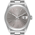 Rolex Date Grey Ghost Dial Smooth Bezel Steel Vintage Mens Watch 1500