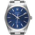 Rolex Air King 34 Blue Dial Smooth Bezel Steel Mens Watch 14000