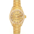 Rolex President Datejust Yellow Gold Diamond Ladies Watch 69158 Box Service Card Rolex President Datejust Yellow Gold Diamond Ladies Watch 69158 Box Service Card