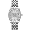 Rolex Datejust Steel White Gold Silver Diamond Dial Ladies Watch 179174
