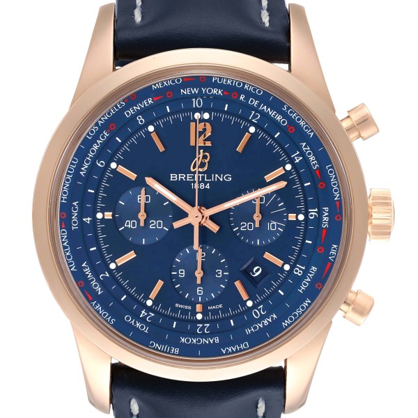 Breitling Transocean Blue Dial Rose Gold Mens Watch RB0510 Box Card Breitling Transocean Blue Dial Rose Gold Mens Watch RB0510 Box Card