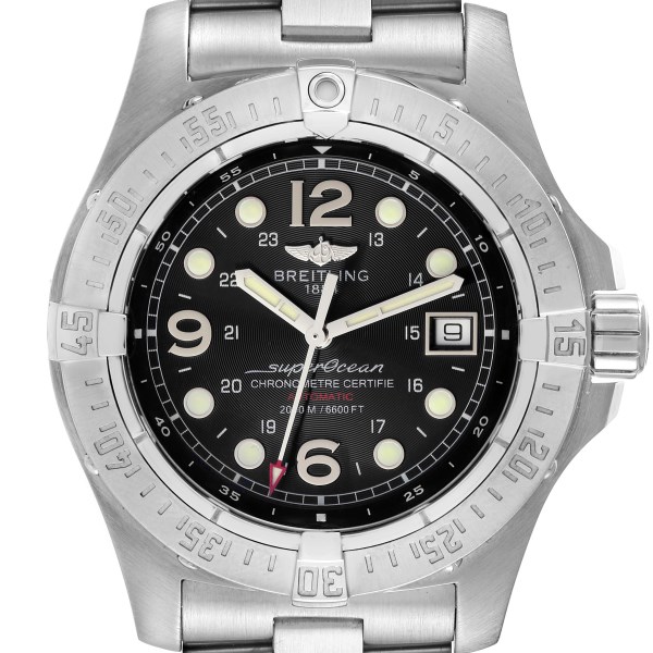 Breitling Superocean Steelfish Black Dial Mens Watch A17390